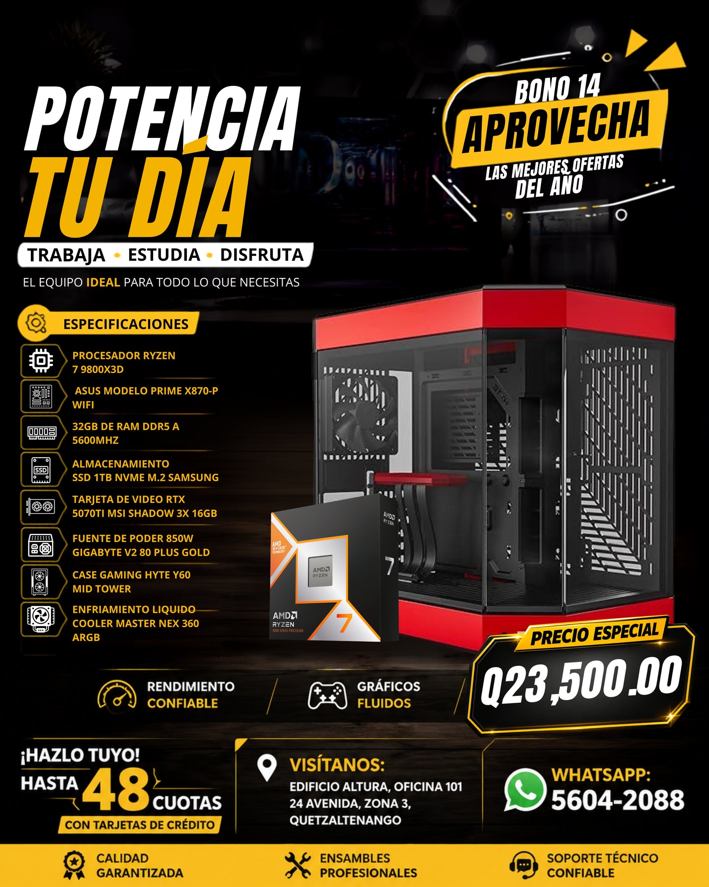 COMPUTADORA DE GAMA ALTA RYZEN 7 9800X3D