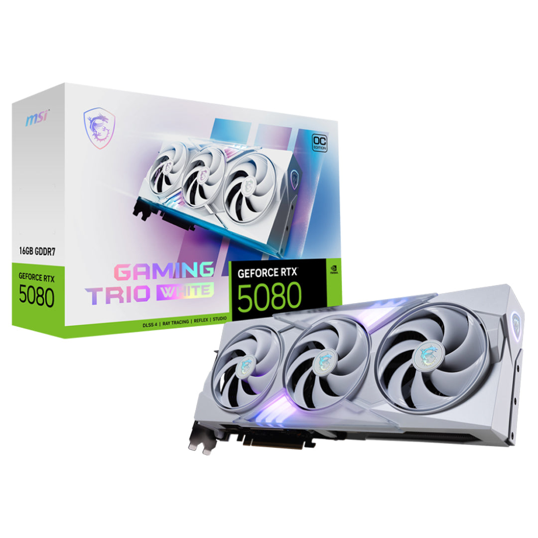 Tarjeta De Video Msi Geforce Rtx 5080 16G Gaming Trio Oc White Gddr7 2715 Mhz 912-V531-418 Blanco