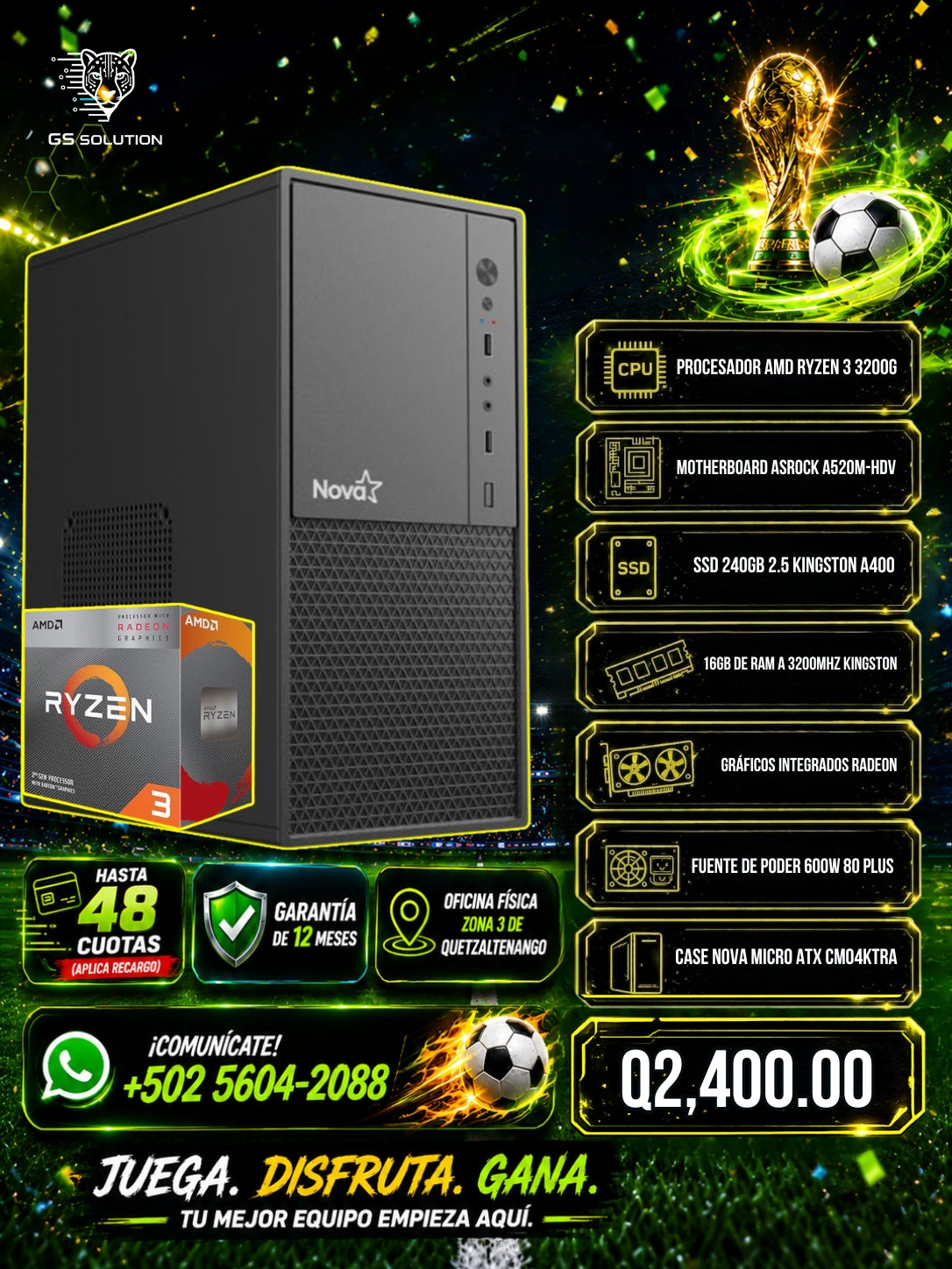 Computadora de oficina RYZEN 3