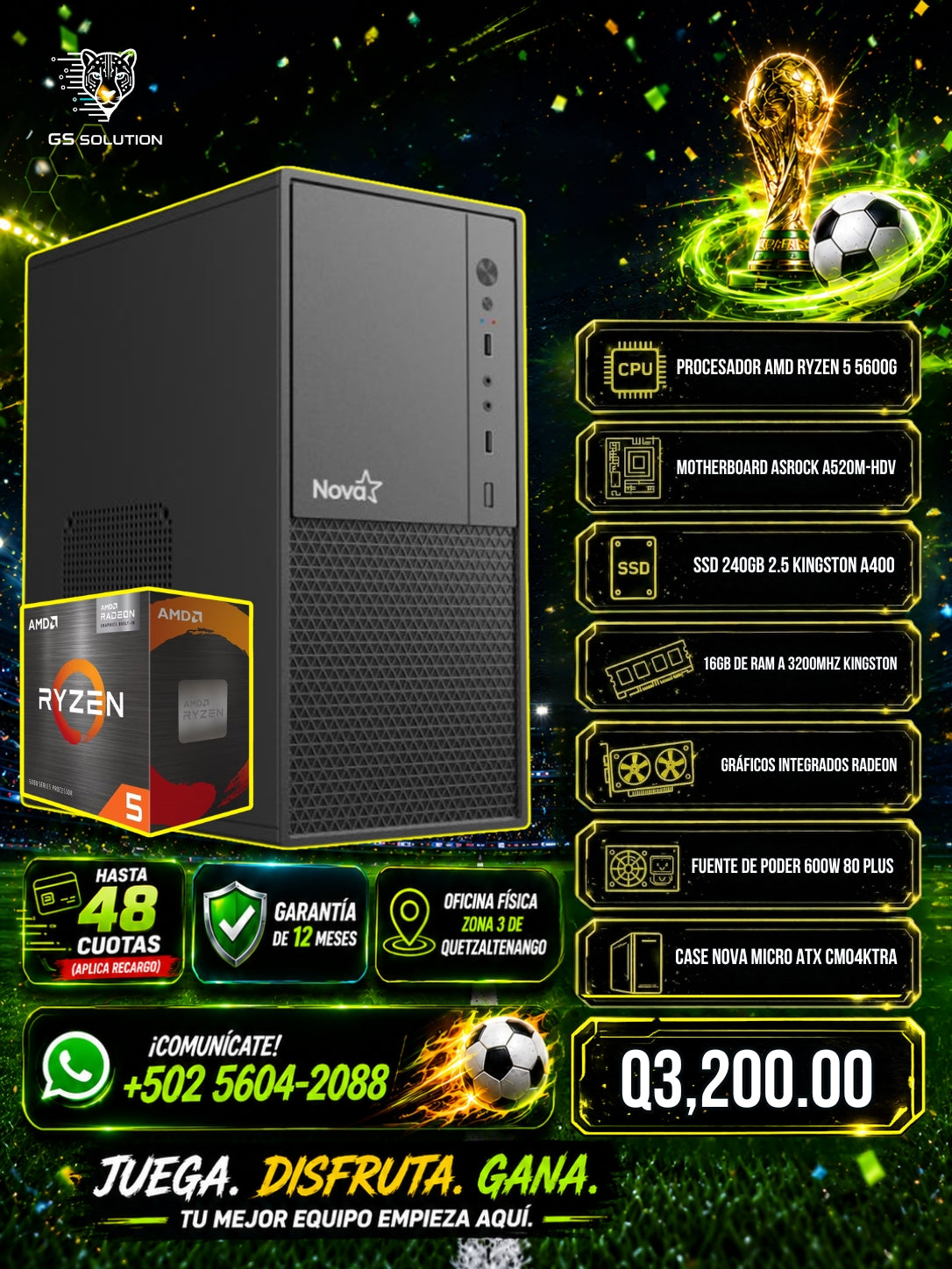 Computadora de oficina RYZEN 5