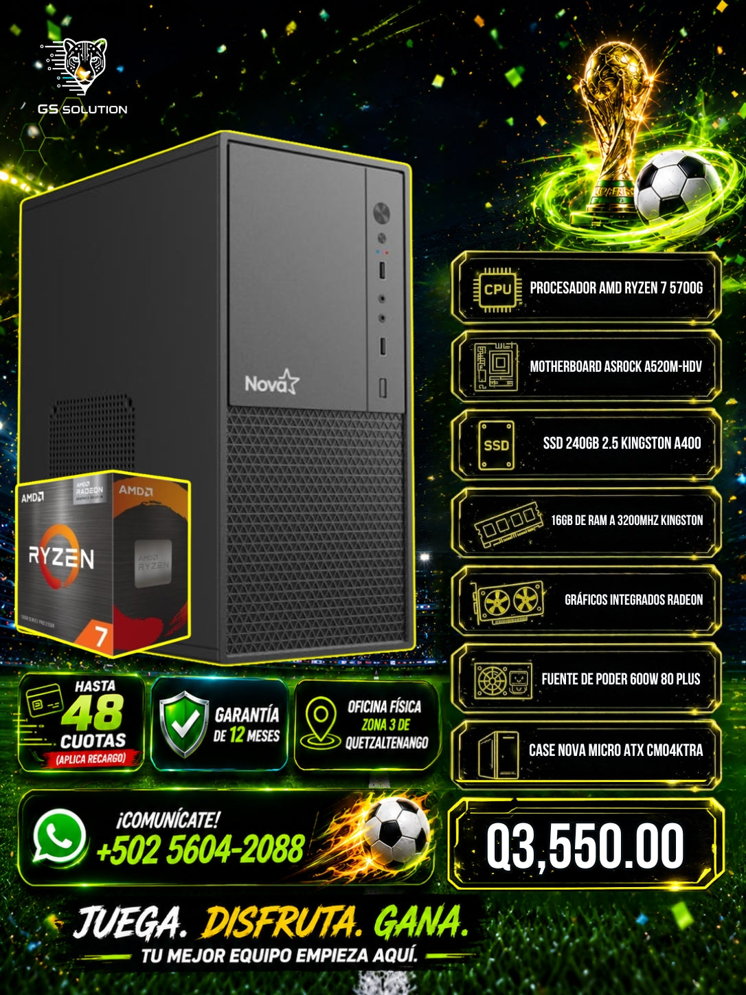 Computadora de oficina RYZEN 7