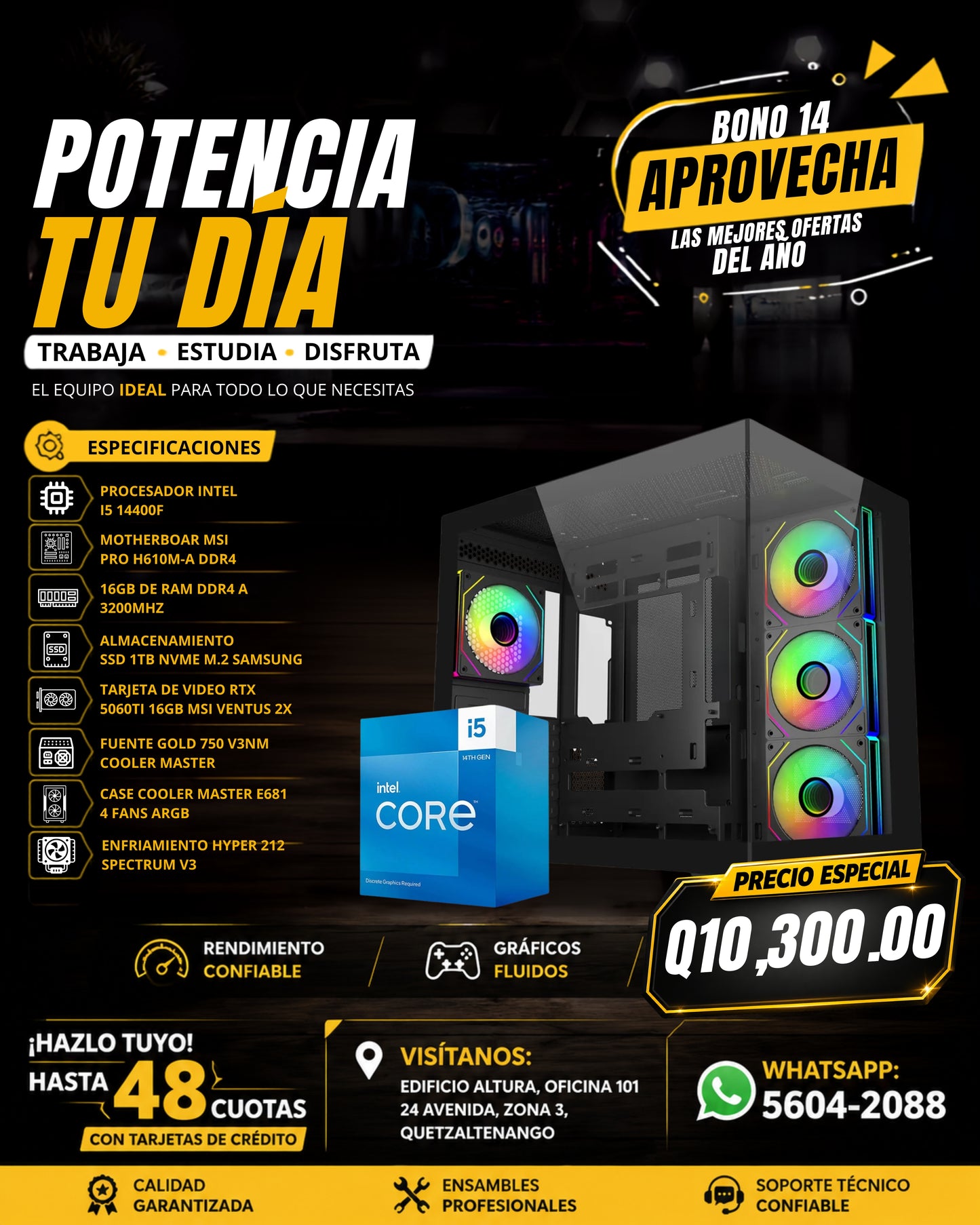 COMPUTADORA DE GAMA MEDIA I5 5060TI 16GB