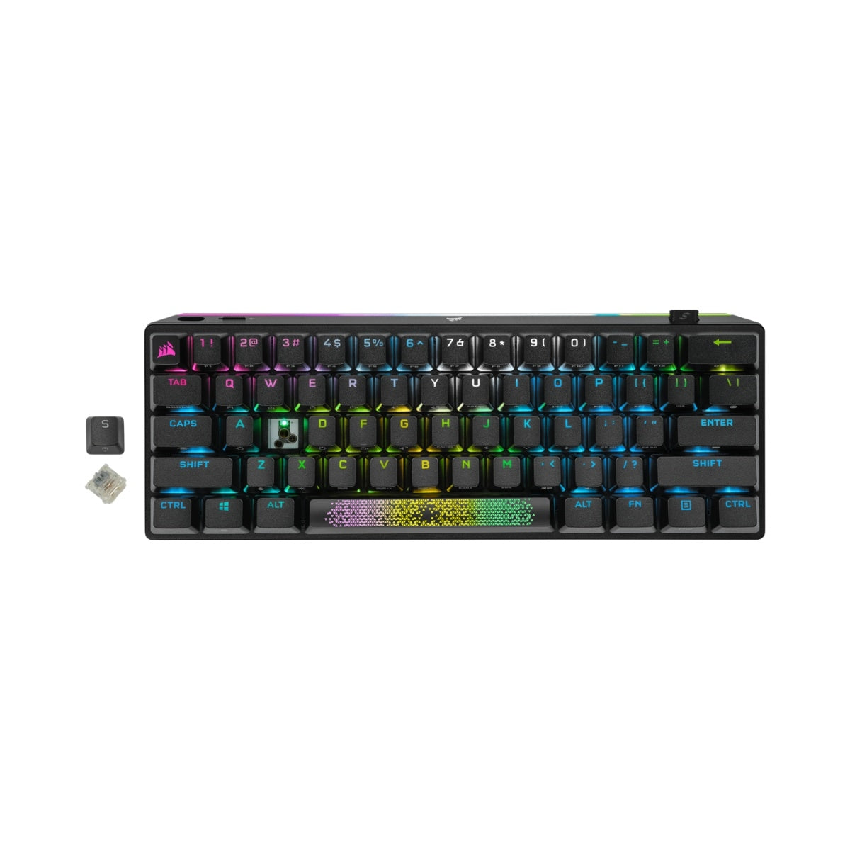 Teclado Inalambrico CORSAIR K70 PRO MINI WIRELESS De 60% CHERRY MX Speed Silver