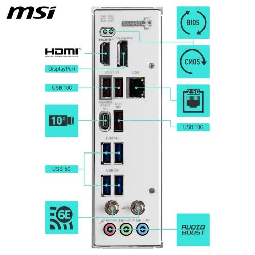 Tarjeta Madre Msi B850M Gaming Plus Wifi6E Am5 Micro-Atx Ddr5 911-7E81-001 Blanco