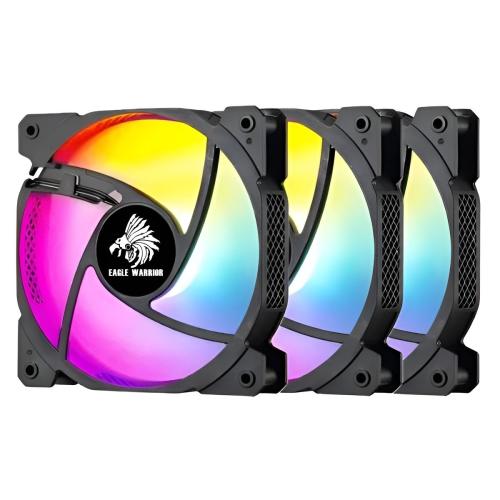ABANICOS ARGB EAGLE WARRIOR FCF2L3W5007C 3X120MM CON CONTROL