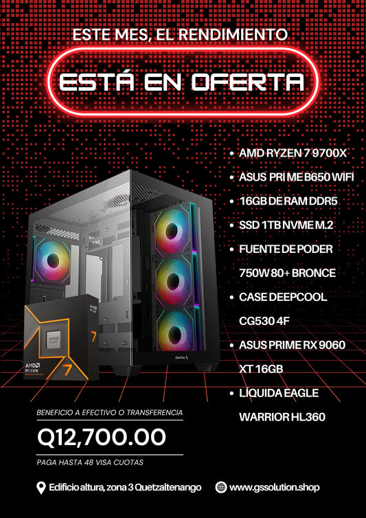 Compuutadora RYZEN 7 9700X; RX 9060 XT