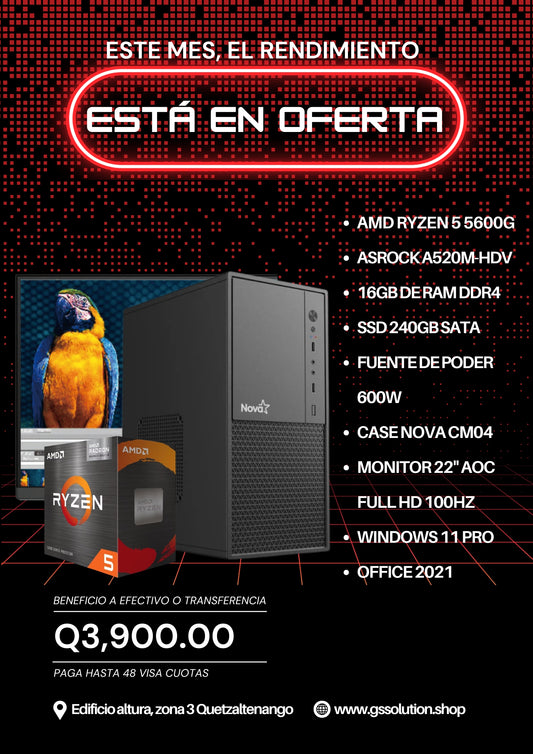 Computadora Ryzen 5 5600g