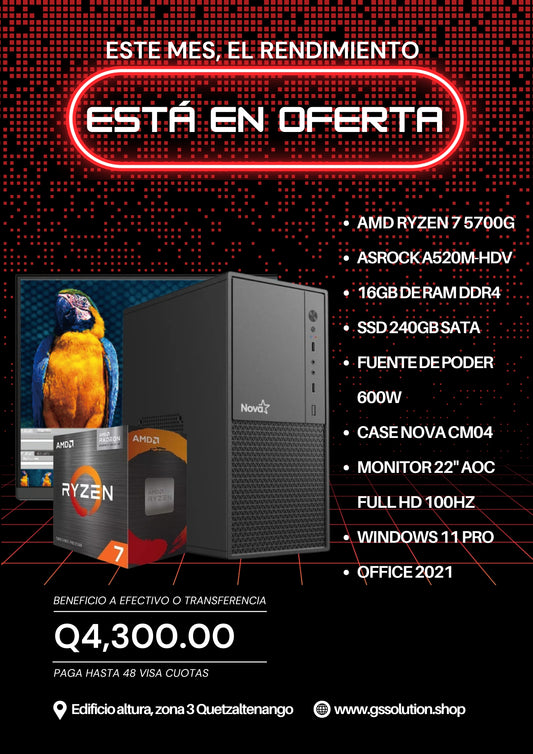 Computadora Ryzen 7 5700G