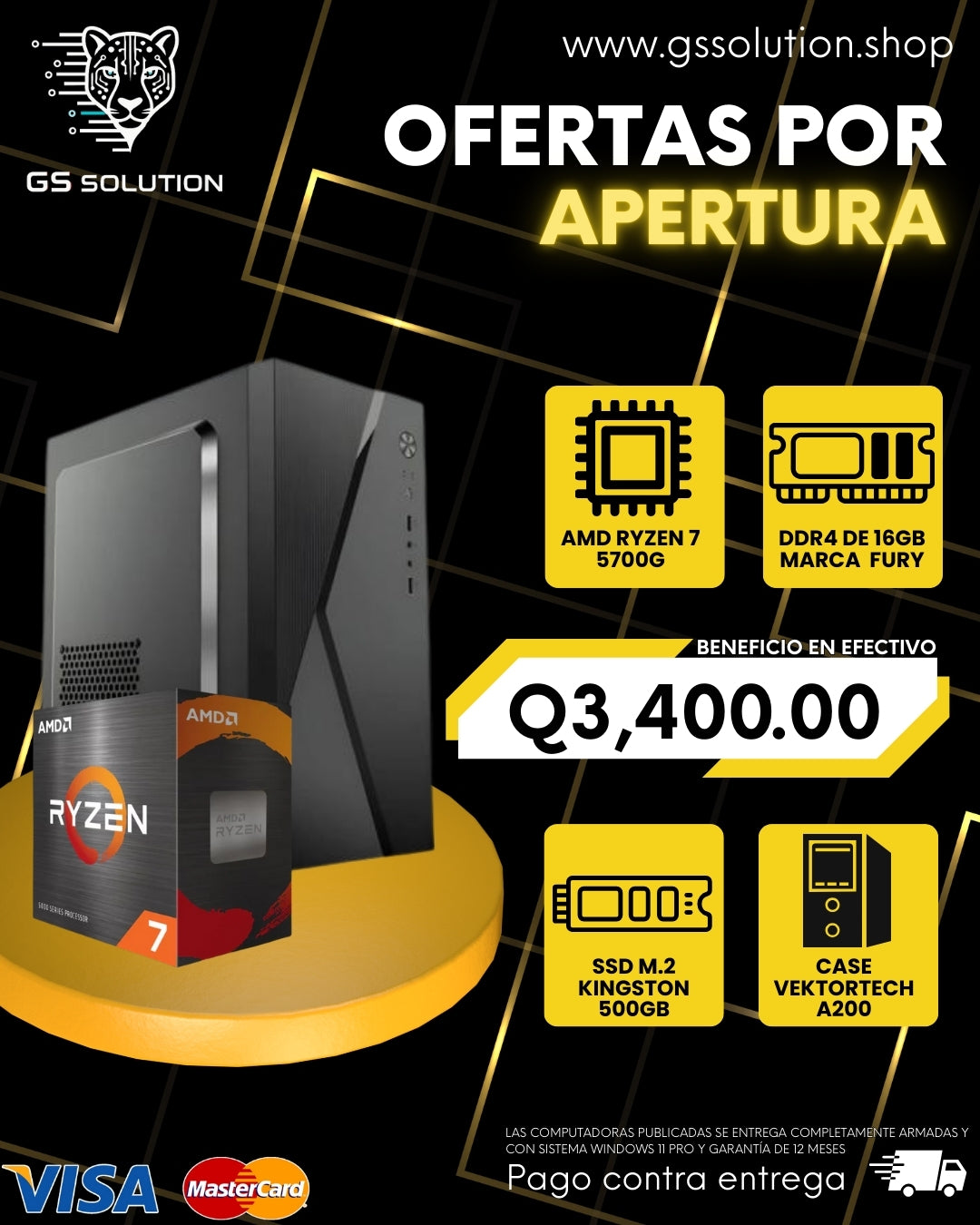 Computadora de oficina Ryzen 7