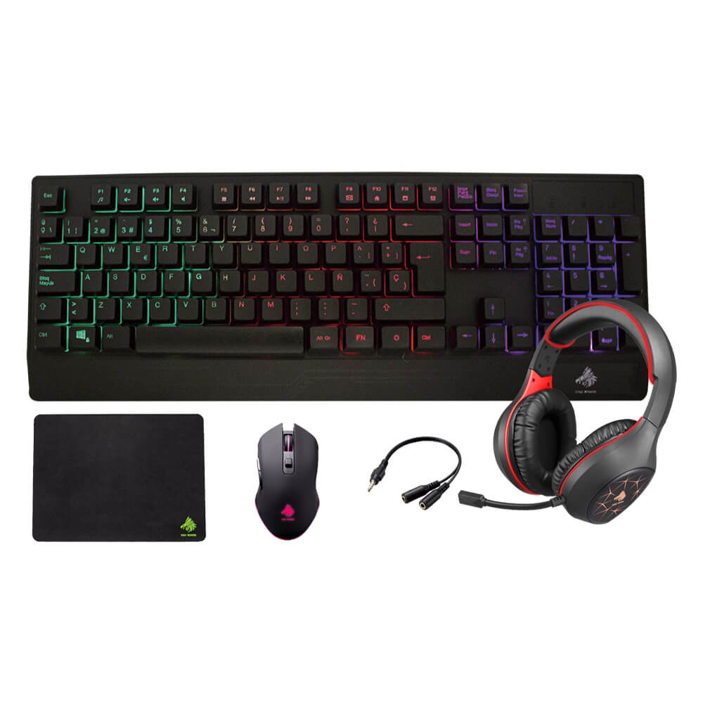 COMBO TECLADO Y MOUSE MARCA EAGLE WARRIOR RHINO RGB 5 IN 1
