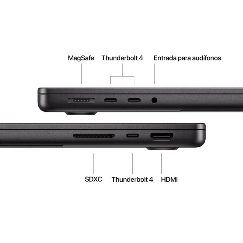 Apple MacBook Pro 14.2" Chip M4 Retina 16 GB RAM 1 TB SSD Negro Espacial Teclado Inglés