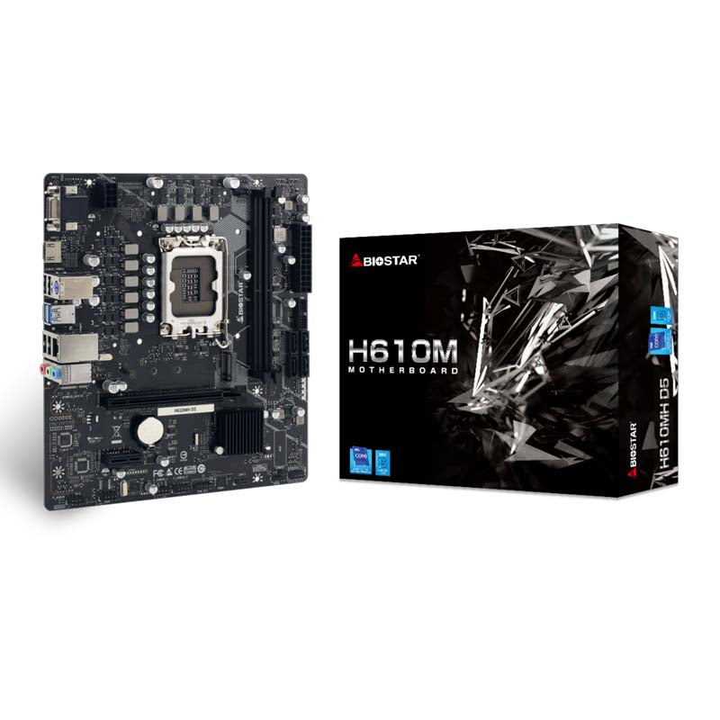 Motherboard Biostar H610MH D5 LGA1700 12th, 13th y 14th Gen 2xDDR5 Micro-ATX