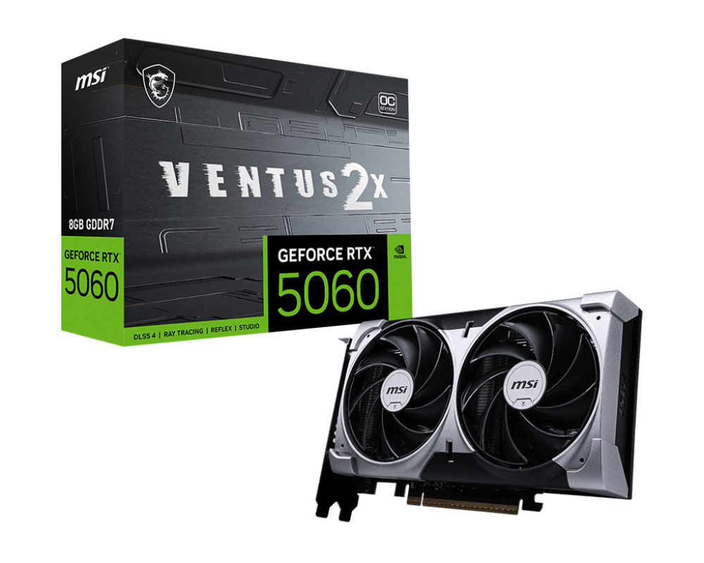 Tarjeta De Video Msi Geforce Rtx 5060 8G Ventus 2X Oc Gddr7 2535 Mhz 912-V537-017