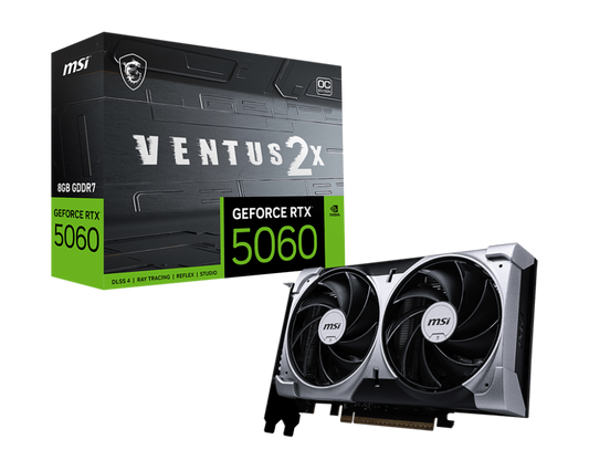 Tarjeta De Video Msi Geforce Rtx 5060 8G Ventus 2X Oc Gddr7 2535 Mhz 912-V537-017