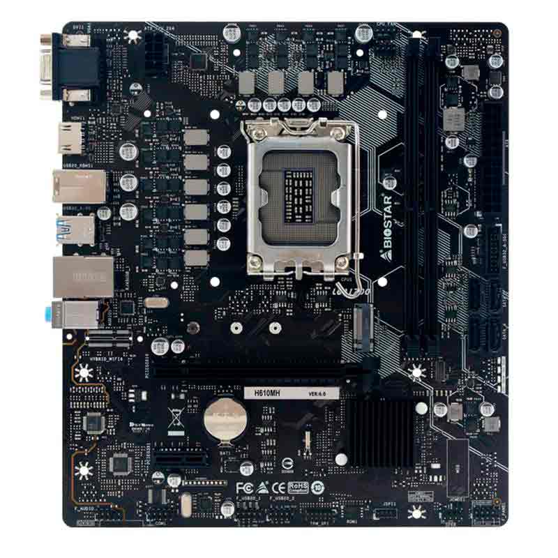 Motherboard Biostar H610MH D5 LGA1700 12th, 13th y 14th Gen 2xDDR5 Micro-ATX