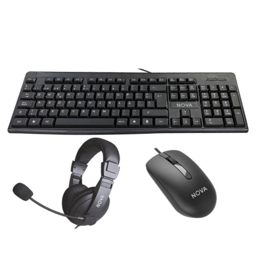 Nova Teclado Mouse Y Headset Nova Usb Kb5982U0002C