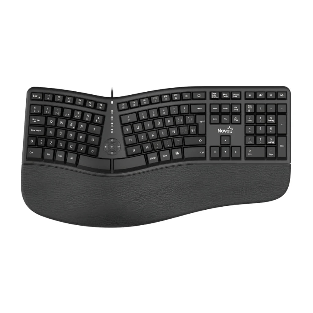Nova Teclado Nova Ergonomico Kmyv82U0001C Membrana Alámbrico Usb Español Negro