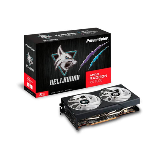 Tarjeta De Video Powercolor Hellhound Radeon Rx 7600 8Gb Gddr6 2280 Mhz  Rx7600 8G-L/Oc