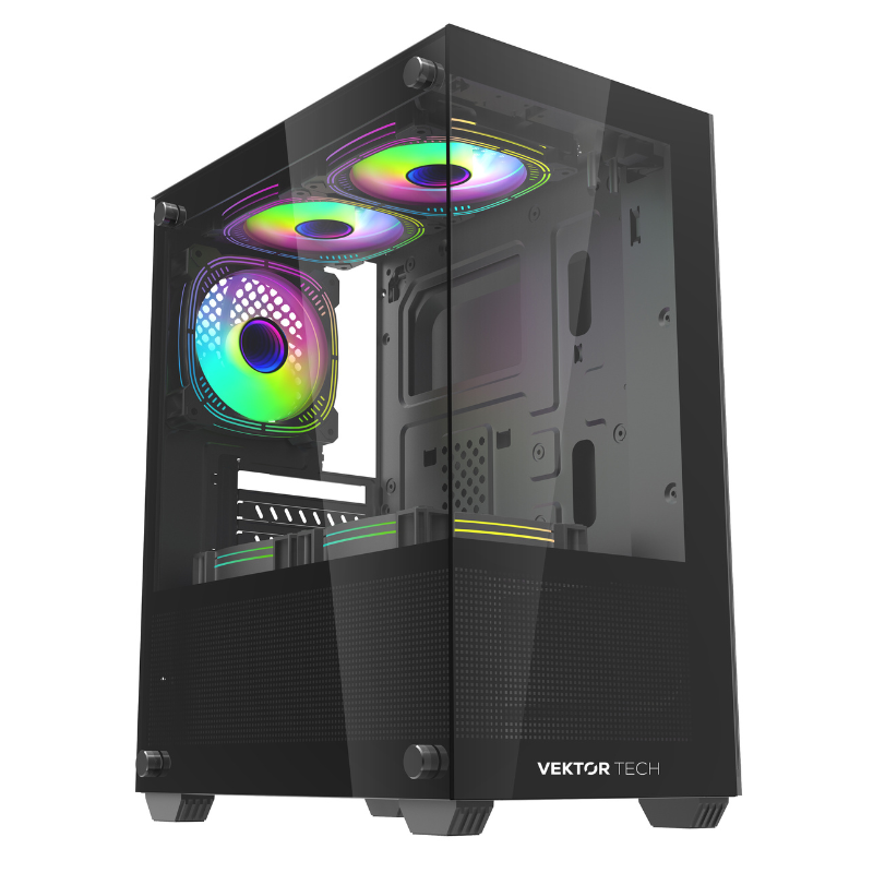 Case Gaming VektorTech SGM-680 Mini Torre Vidrio Templado Micro ATX Negro